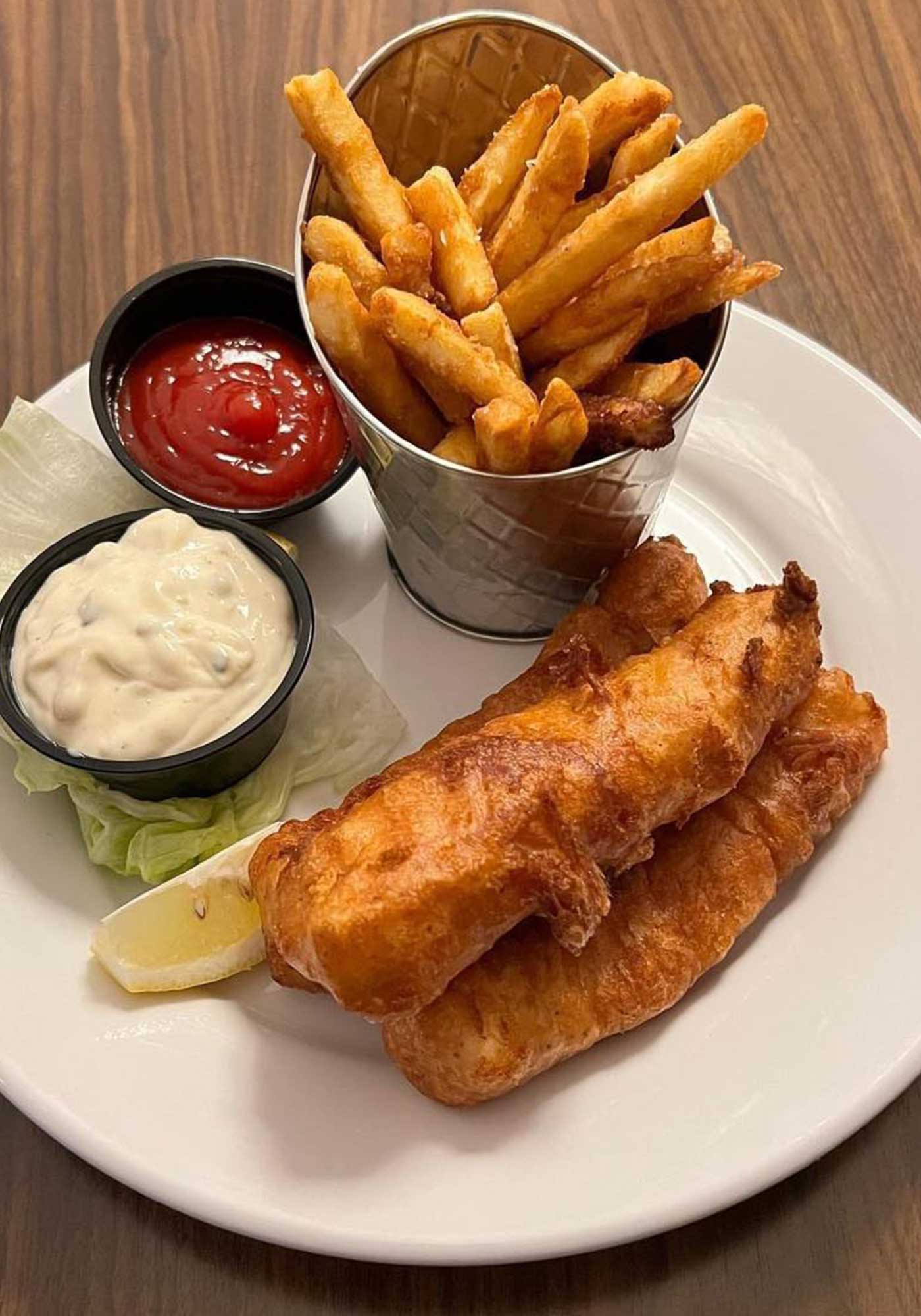 Crispy golden fish and chips appetizer plate at Joe's Place Henderson NV